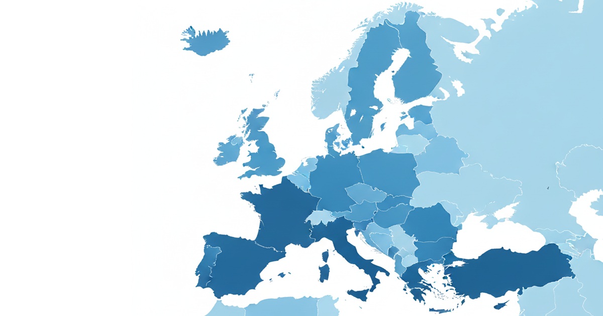 A map of Europe showing debt intensity per person, with Belgium and Italy highlighted in red.